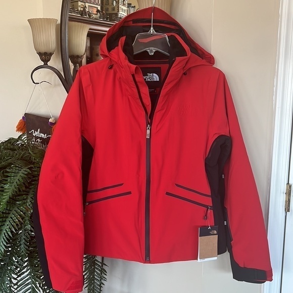 Brand New The North Face Inclination Jacket Red & Black Zippered Hooded Dryvent - Picture 1 of 16